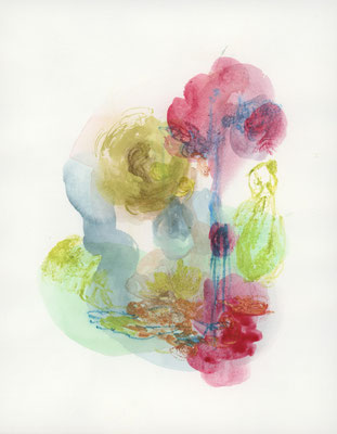 2022年12月7日, 紙に水彩、色鉛筆, watercolor and colored pencil on paper, 204x169mm, 2022/12/07
