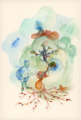 2020年2月26日, 紙に水彩、インク, watercolor ink on paper, 279x189mm, 2020/02/26