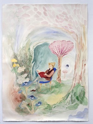 Labour-8,  watercolor on paper, アクリルシート、1200x1000mm, 1995