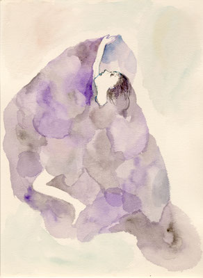 "Dress8", watercolor on paper, 378X283mm