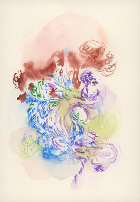 2019年7月28日, 紙に色鉛筆、インク、水彩/ colored pencil, ink and watercolor on paper, 226x157mm, 2019/07/28