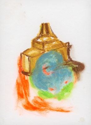2019年3月17日, 紙にパステル/pastel on paper, 174x122mm, 2019/03/17