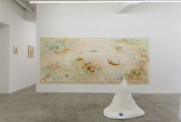 「青蓮丸、西へ」会場風景MEM. shorenmaru Nishi-he, oil on canvas, lump, resin, Installation view, 2019