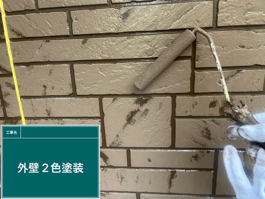 【施工写真】外壁塗装｜２色塗装（草加市｜一般住宅）