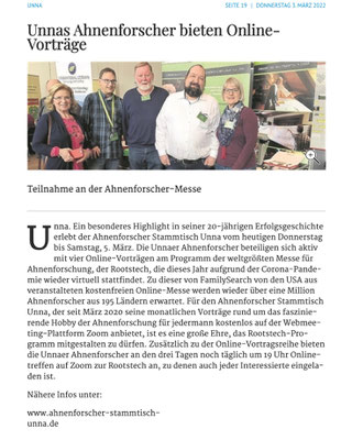 Hellweger Anzeiger Unna vom 03.03.2022