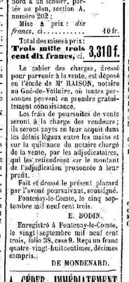 Extrait de "l'Avenir et l'Indicateur de la Vendée" du 24/09/1903