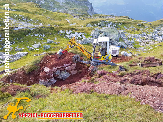 Spezial-Baggerarbeit Adrian Krieg  Telefon 079 586 32 47 Natursteinmauern Granitmauern Sandsteinmauern Felsbruchmauern Stützmauern