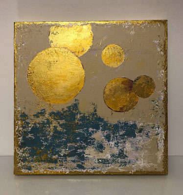 yellow 50x50x4,5 Acyl auf Leinwand