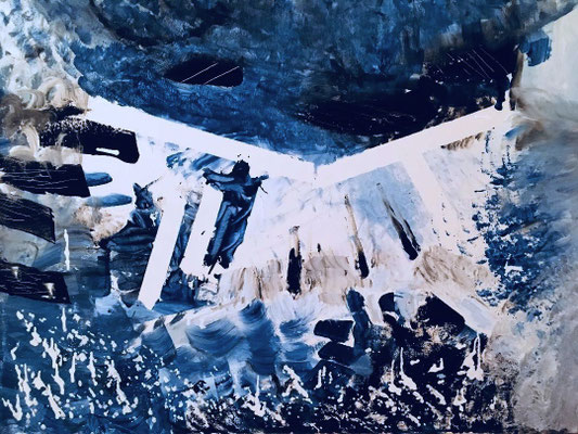 Remparts contre le déluge, acrylique sur toile, 2018