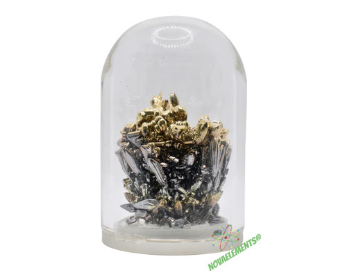 strontium crystals, strontium metal, strontium crystals cluster, strontium glass dome, high purity strontium metal, high pure strontium crystals, strontium metal sample for collection