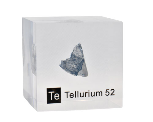 tellurium metal, tellurium element, tellurium cube, tellurium acrylic cube, tellurium lucite cube, tellurium element for collection