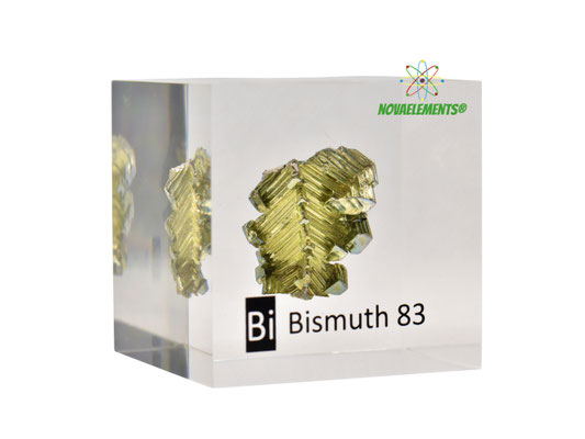 bismuth metal, bismuth element, bismuth cube, bismuth acrylic cube, bismuth lucite cube, bismuth element for collection, bismuth crystals