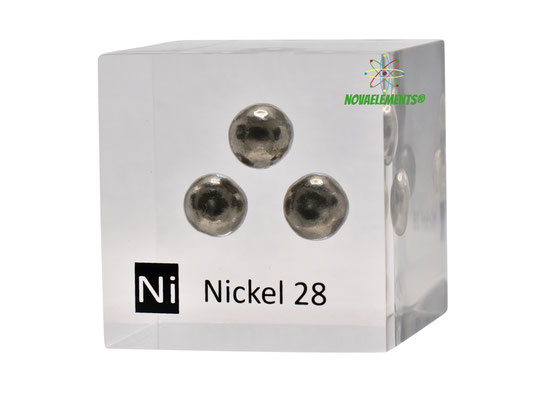 nickel metal, nickel element, nickel cube, nickel acrylic cube, nickel lucite cube, nickel element for collection, nickel spheres
