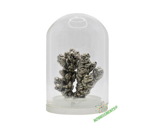 nickel crystals, nickel metal, nickel crystals cluster, nickel glass dome, high purity nickel metal, high pure nickel crystals, nickel metal sample for collection