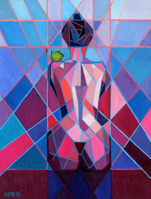 Titre "Cubistic Woman N°1" (2010) / 66 cm x 51 cm / Peinture à l'huile sur panneau en bois / Prix: 3800€