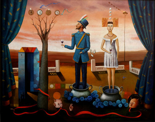 Titre "Adán y Eva en el Paraíso" (2015) / 150 cm x 120 cm / Peinture à l'huile sur toile / Prix: 17 000€