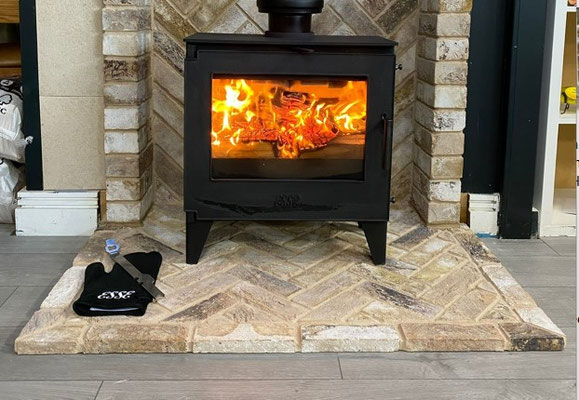 Herringbone pattern hearth
