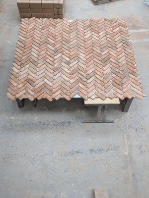 Bespoke 6-piece back panel in Retro Barn Stock, Herringbone pattern_1