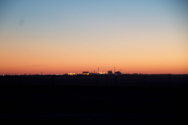 A refinery in the middle of the desert