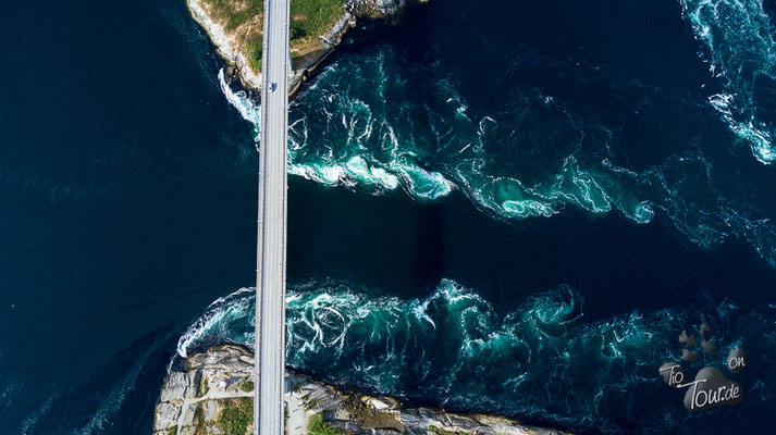 Saltstraumen - größter Gezeitenstrom der Welt - Drohne