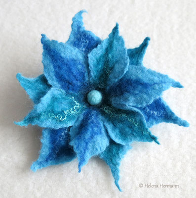 Filzblume "Blaue Fantasie"