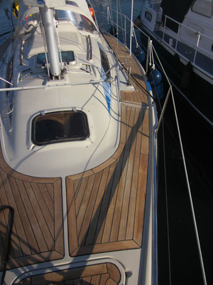 Bootsdeck Segelboot aus 95mm Teakholz Premium / Bootsbau