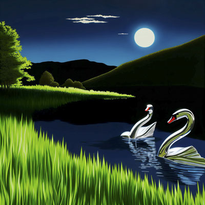 Swans at Night III |