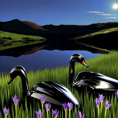 Swans at Night II |