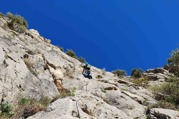 El Chorro Sektor Arabe - Klettern in der Route Blue Line