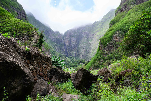 Wandern zum Wasserfall Spanader d'Neve, Santo Antao
