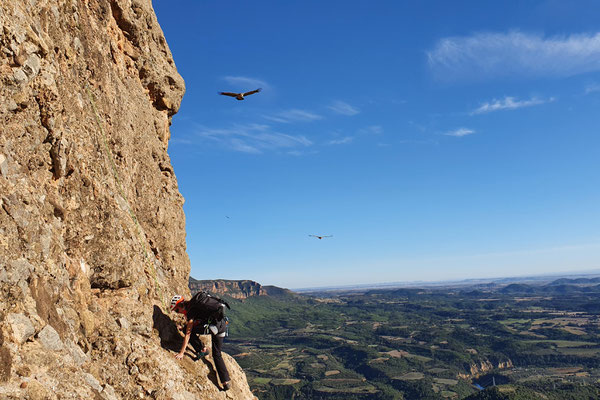 Klettern unter Geiern am Pena Reuba in Riglos