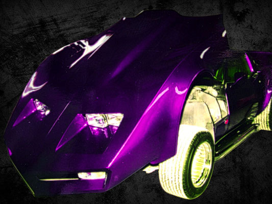 カスタムペイント、1980年コルベットシルバーフレーク粗めベース、ハウスオブカラー 、キャンディーパープル
