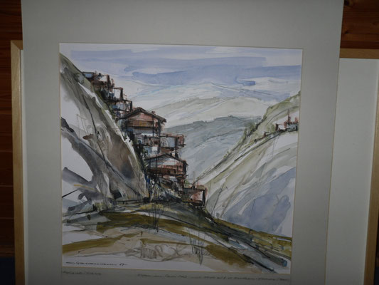 Bergdorf am Breithorner Gletscher 1987, nicht gerahmt, 70x60 (Nr 043)