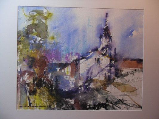 Kirche bei Aindling 2008, nicht gerahmt, 70x70 (Nr 032)