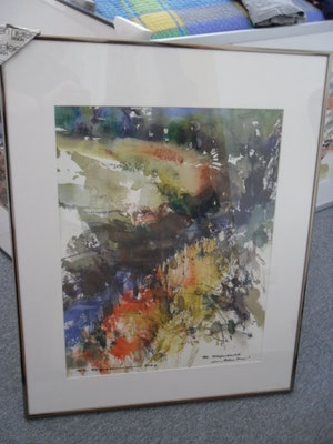 Wasserlauf 2007, gerahmt, kleiner Wasserlauf in roten Moor, 78x62 (Nr 011)