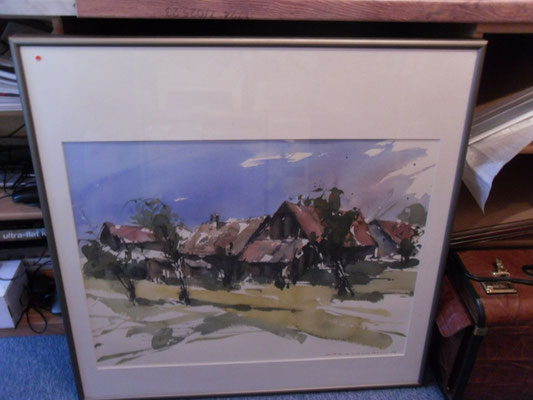 Hof bei Aindling 1998 , gerahmt, 81x81, (Nr 001)
