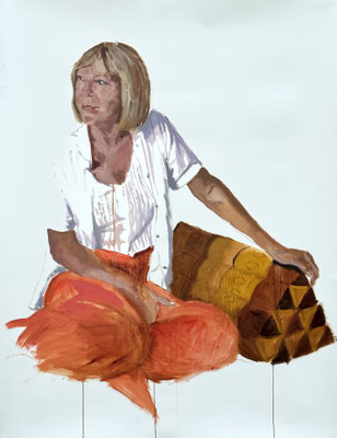 Bernadette, oil on paper 130x100cm © Philine van der Vegte
