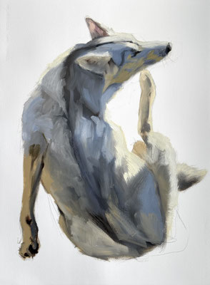 A good scratch, oil on paper 76x56cm © Philine van der Vegte