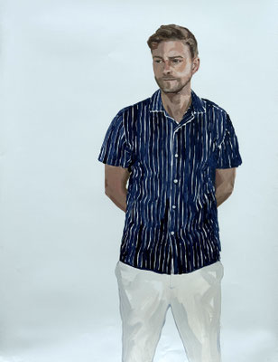 Sebas, oil on paper 130x100cm, sold © Philine van der Vegte