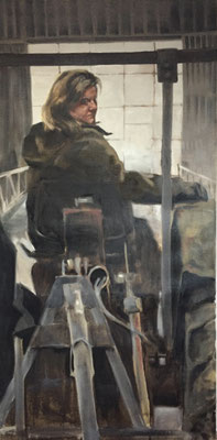 Claudia, oil on linen 200x100cm sold © Philine van der Vegte