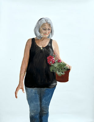 Hatice, oil on paper 130x100cm © Philine van der Vegte