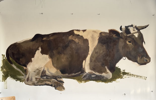 Heidekoetje, oil on paper 130x220cm © Philine van der Vegte