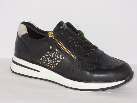 Remonte - cuir noir+platine - 36/42 - 90€ (semelles amovibles) 