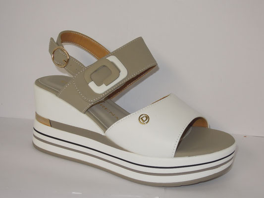 Donna Serena (nouveau) - cuir blanc/taupe - 36/41 - 90€