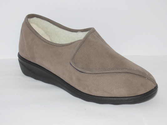 Westland - Pantoufle fourrée velours  taupe - talon 3cm - 65€