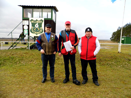 von links nach rechts: Frank Hügelow 2.Platz, Werner Fröhlich 1.Platz und Roland Seibt 3.Platz