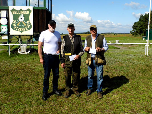 von links nach rechts: Werner Fröhlich 2.Platz, Gunther Greiff 1.Platz und Karl-Heinz Böhmer 3.Platz