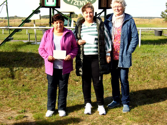 von links nach rechts: Ingeborg Zühlke 2.Platz, Karin Schön 1.Platz und Marita Schubbert 3.Platz