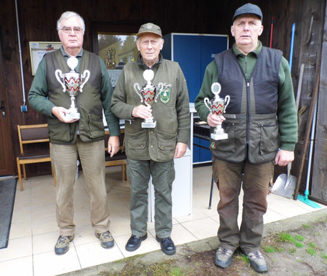 von links nach rechts: Josef Berges 1.Platz, Jürgen Gottschlich 2.Platz und Gunther Greiff 3.Platz