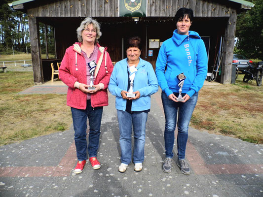 Hier sehen Sie von links nach rechts: Marita Schubbert 2.Platz, Ingeborg Zühlke 1.Platz und Silke Greiff 3.Platz